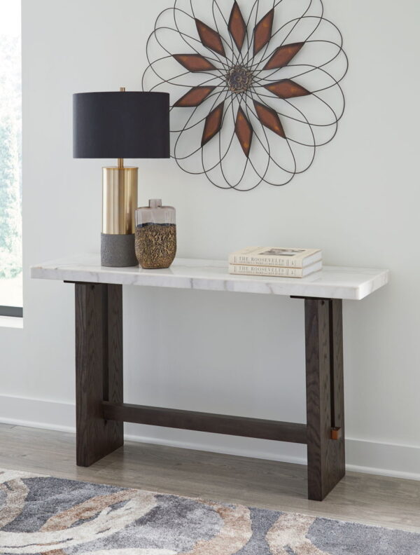 Burkhaus - White / Dark Brown - Sofa Table - Image 4