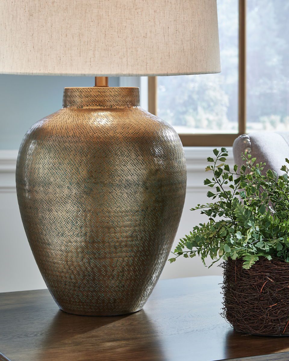 Madney - Antique Gold Finish - Metal Table Lamp - Image 4