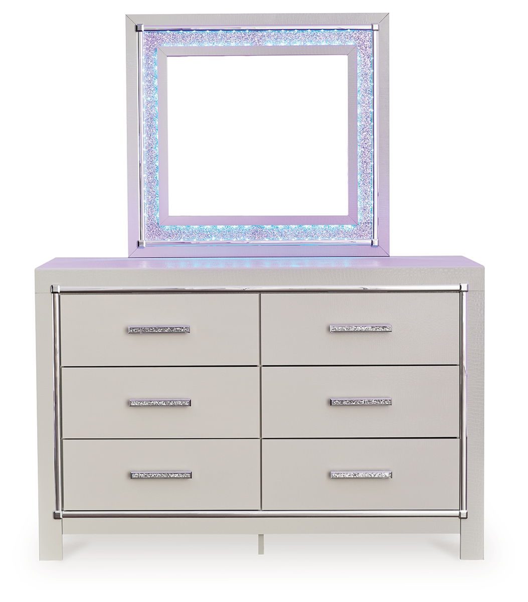 Zyniden - Silver - Dresser And Mirror - Image 4