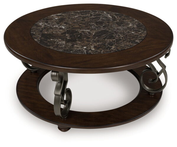 Frallyn - Dark Brown - Round Cocktail Table - Image 2