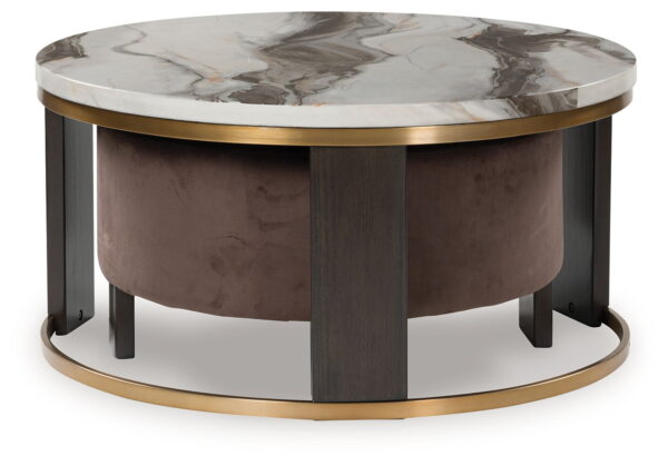 Jazmore - Brown / Brass Finish - Nesting Cocktail Tables (Set of 2) - Image 2