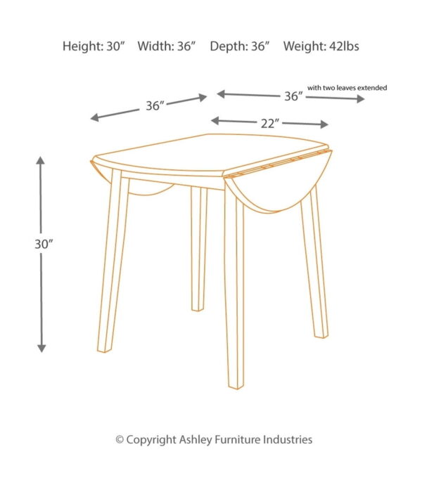 Hammis - Round Dining Drop Leaf Table Set - Image 2