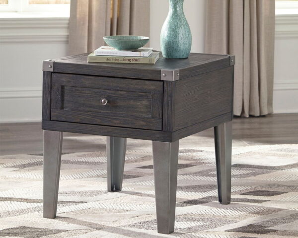Todoe - Dark Gray - Rectangular End Table - Image 4