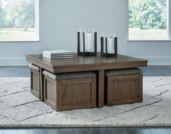 Boardernest - Brown - Cocktail Table With 4 Stools (Set of 5) - Image 4