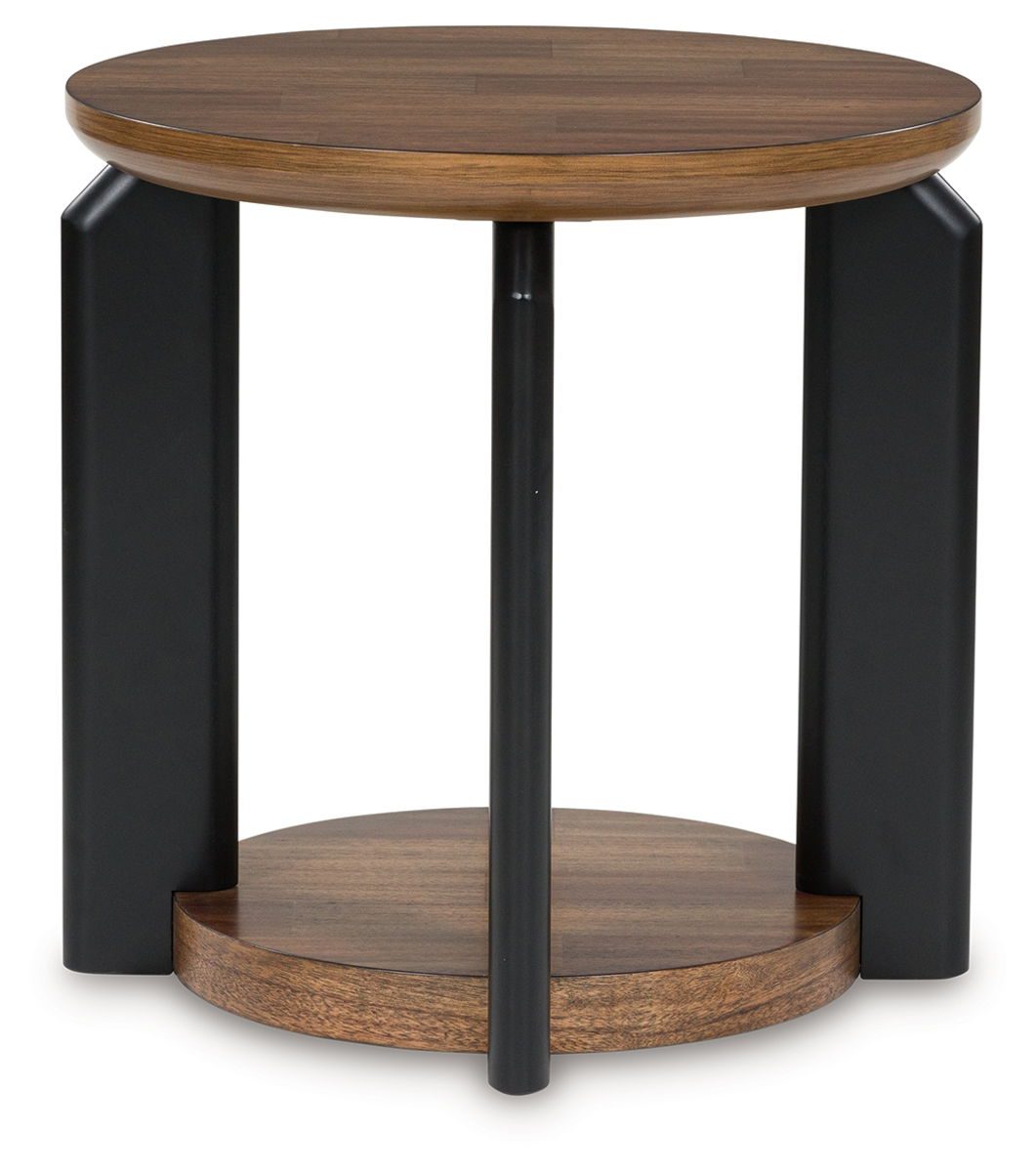 Kraeburn - Brown / Black - Round End Table - Image 3