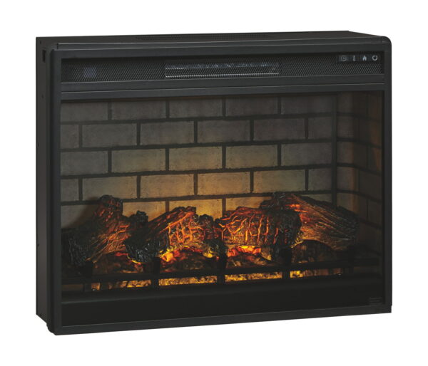Roddinton - Dark Brown - 2 Pc. - 74" TV Stand with Electric Infrared Fireplace Insert - Image 3
