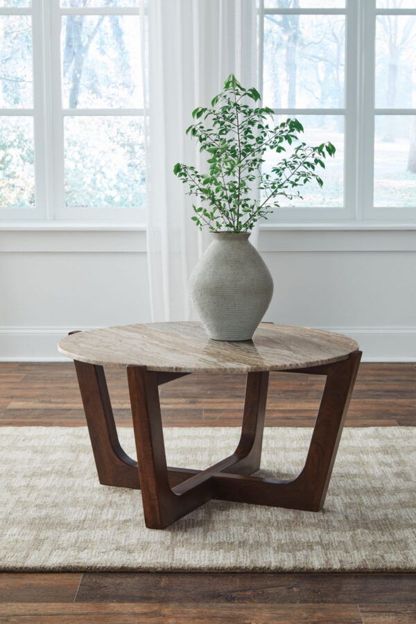 Tanidore - Warm Brown - Round Cocktail Table - Image 3