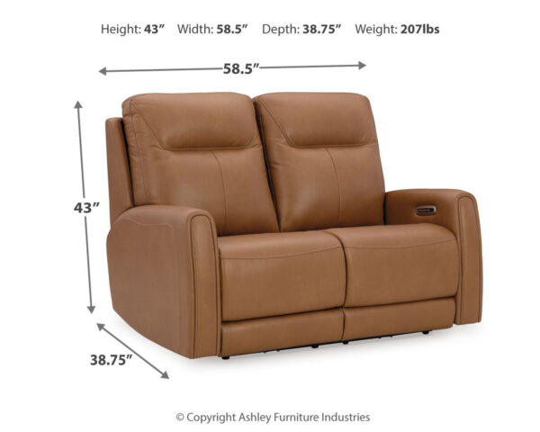 Tryanny - Butterscotch - Power Reclining Loveseat/ Adj Headrest - Image 2