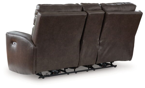 Crossplex - Smoke - Power Reclining Loveseat / Console / Adjustable Headrest - Image 3