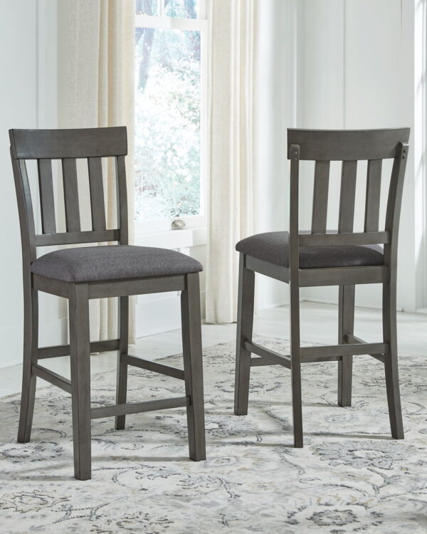 Hallanden - Black / Gray - Upholstered Barstool (Set of 2) - Image 2
