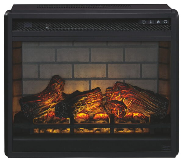 Bellaby - Whitewash - Entertainment Center - TV Stand With Faux Firebrick Fireplace Insert - Image 3