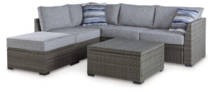 Petal Road - Gray - Loveseat Sectional, Ottoman, Table Set (Set of 4)