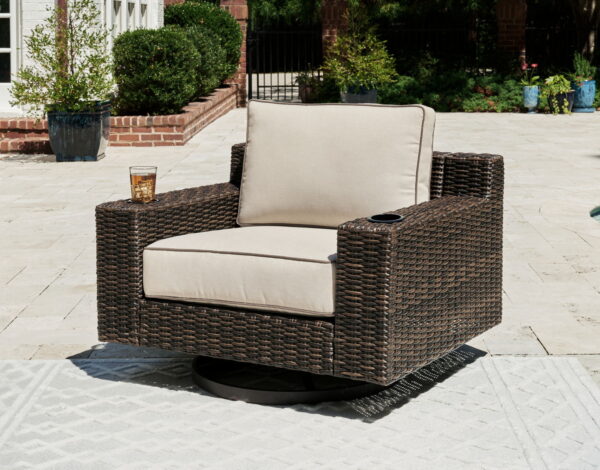 Coastline Bay - Brown - Swivel Lounge W/ Cushion - Image 3