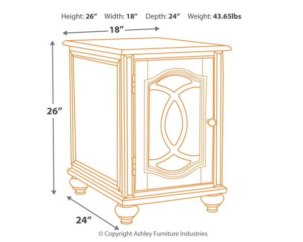 Realyn - White / Brown - Chair Side End Table - Insert Mirror - Image 2