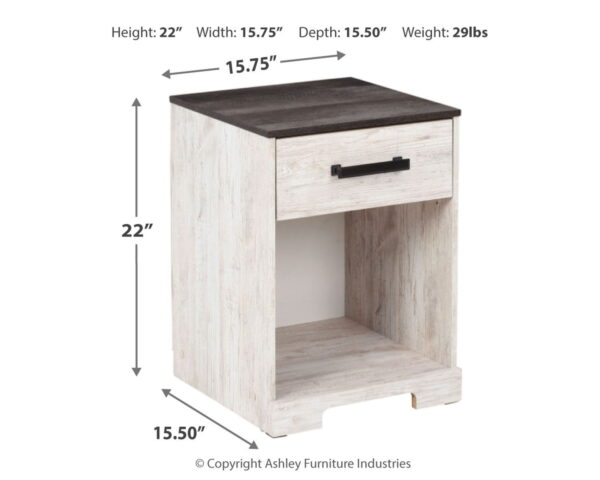 Shawburn - Whitewash / Charcoal Gray - One Drawer Night Stand - Image 4
