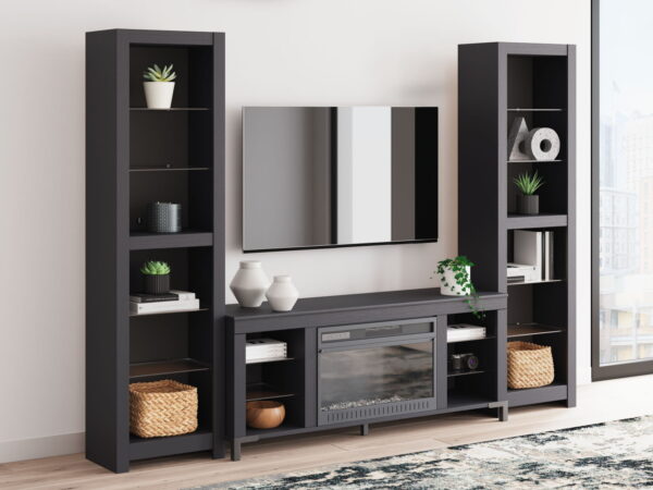 Cayberry - Black - 3-Piece Entertainment Center With Electric Fireplace - Image 3