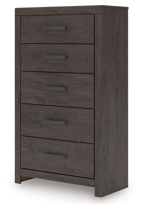 Prendonea - Charcoal - Five Drawer Chest - Image 4