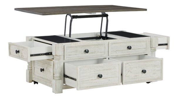 Havalance - White / Gray - Lift Top Cocktail Table with Storage Drawers - Image 3