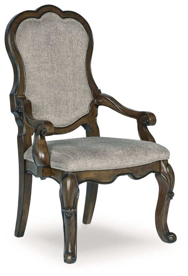 Maylee - Dark Brown - Dining Upholstered Arm Chair (Set of 2) - Image 4