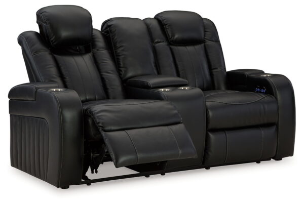 Caveman Den - Midnight - Power Reclining Loveseat with Console/ Adj Hdrst - Image 3