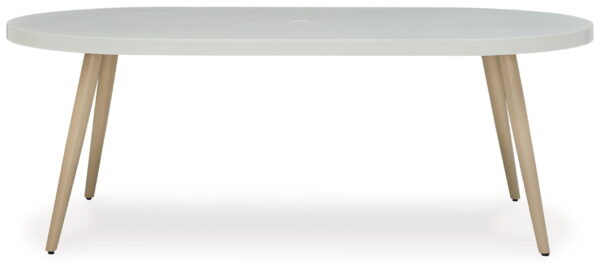 Seton Creek - White - Oval Dining Table With Umb Opt - Image 4
