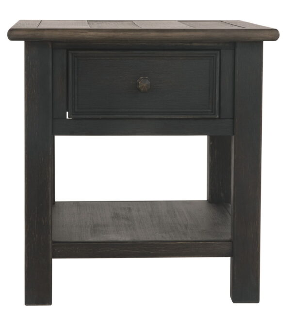 Tyler Creek - Grayish Brown / Black - Rectangular End Table - Image 4