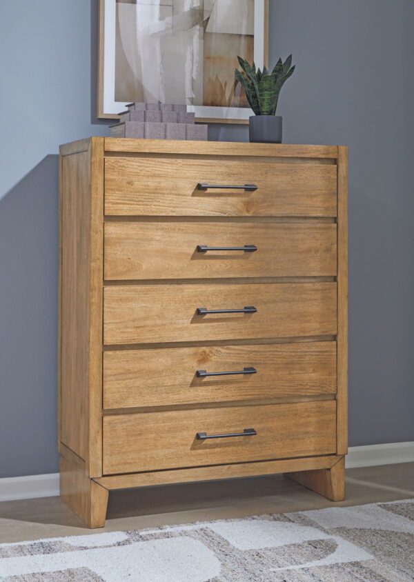 Sherbana - Light Brown - Five Drawer Chest - Image 4