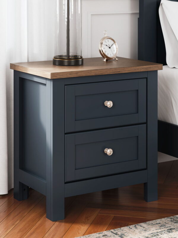 Landocken - Brown / Blue - Two Drawer Night Stand - Image 3