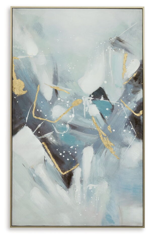Cormette - Blue / White / Gold Finish - Wall Art - Image 4