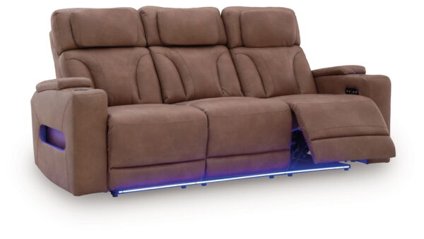Clean-Slate - Caramel - Power Reclining Sofa / Adj Headrest - Image 2