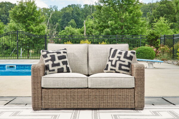 Beachcroft - Beige - Loveseat With Cushion - Image 2