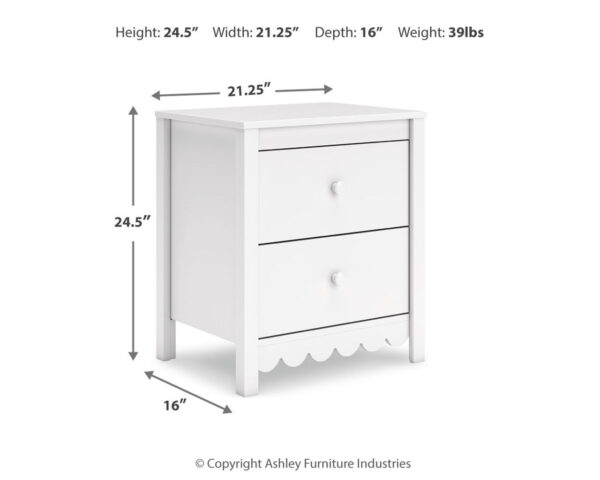 Hallityn - White - Two Drawer Night Stand - Image 4