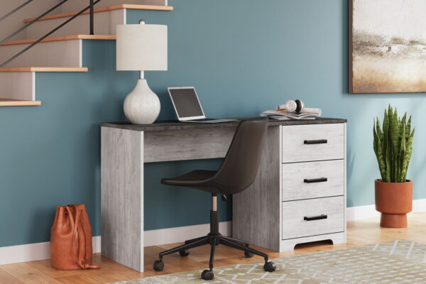 Shawburn - White / Dark Charcoal Gray - Home Office Desk - Image 3