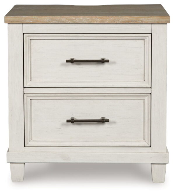 Shaybrock - Antique White / Brown - Two Drawer Night Stand - Image 4
