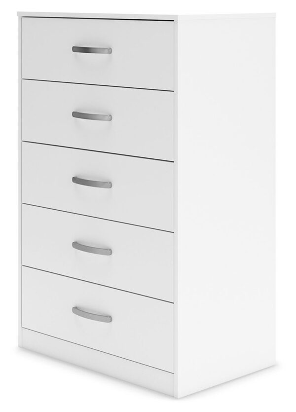 Flannia - White - Five Drawer Chest - 46" Height - Image 4