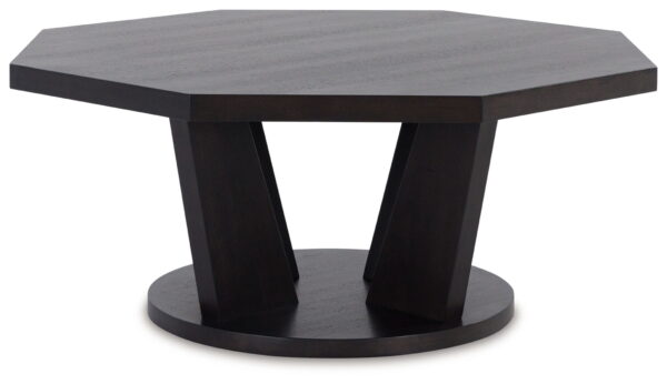 Chasinfield - Dark Brown - Octagon Coffee Table - Image 2
