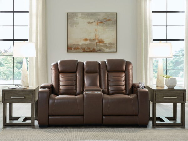 High Impact - Tobacco - Power Reclining Loveseat With Console / Adj Hdrst - Image 3