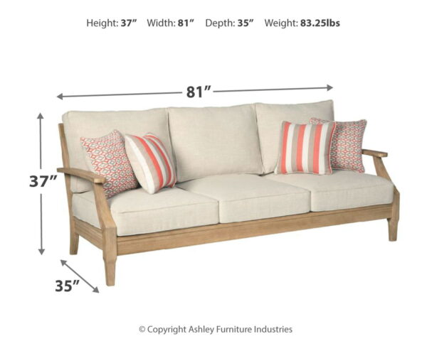 Clare View - Beige - Sofa with Cushion - Image 3