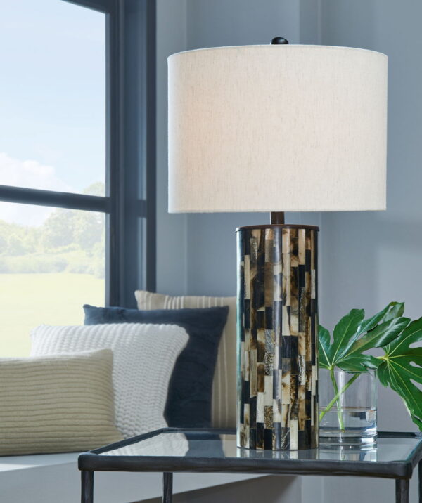 Ellford - Black / Brown / Cream - Poly Table Lamp - Image 2