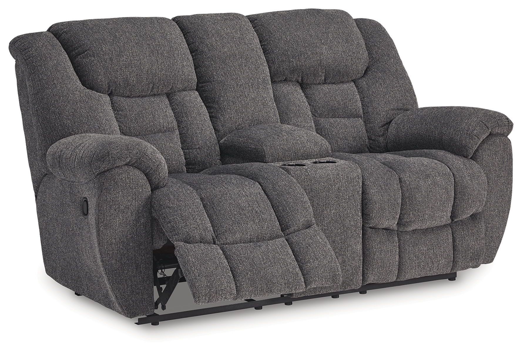 Foreside - Charcoal - Dbl Reclining Loveseat with Console - Image 3