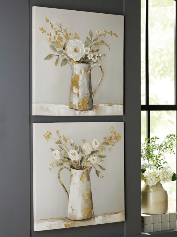 Amoryville - Taupe / Green / Gold Finish - Wall Art Set (Set of 2) - Image 2