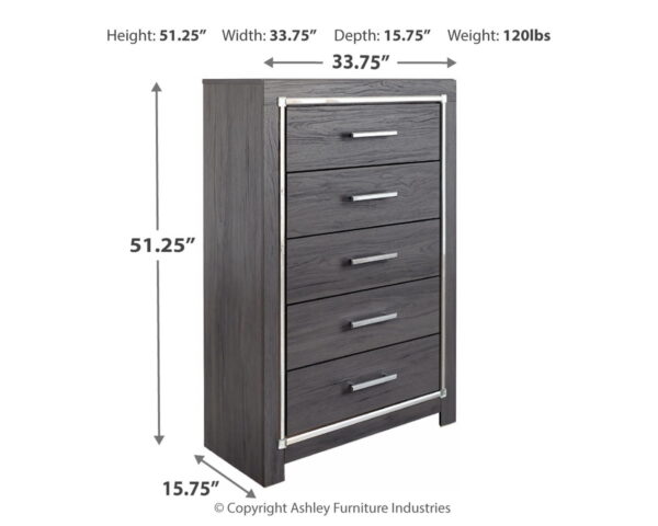Lodanna - Gray - Five Drawer Chest - Image 2