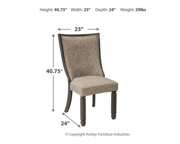 Tyler Creek - Black / Grayish Brown - Dining UPH Side Chair (Set of 2) - Framed Back - Image 2