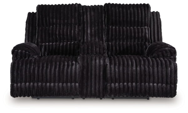 Rhine Falls - Onyx - Double Reclining Power Loveseat With Console - Image 2