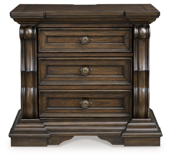 Maylee - Dark Brown - Three Drawer Night Stand - Image 2