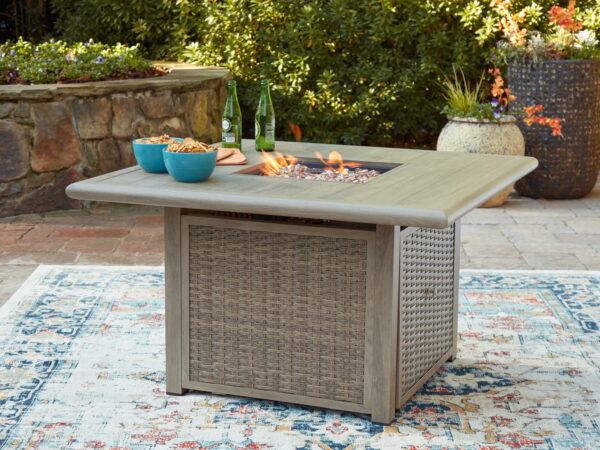 Cliff Trails - Beige - Square Fire Pit Table - Image 2
