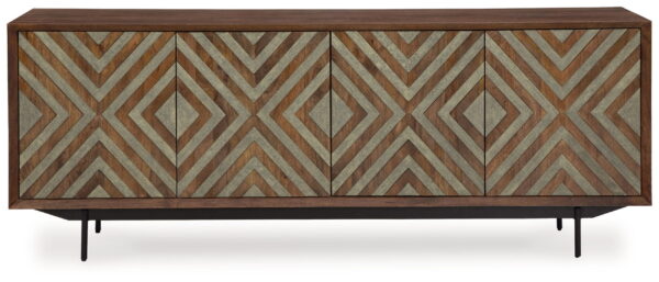 Dreggan - Brown / Gold Finish - Accent Cabinet - Image 4