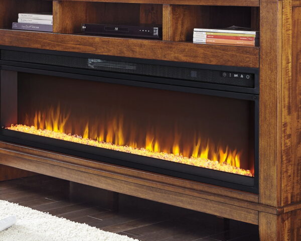 Entertainment Accessories - Black - Wide Fireplace Insert - Image 2