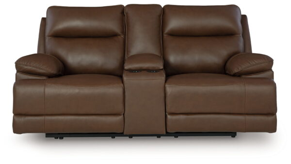 Vonryan - Tobacco - Power Reclining Loveseat With Console / Adj Headrest - Image 4