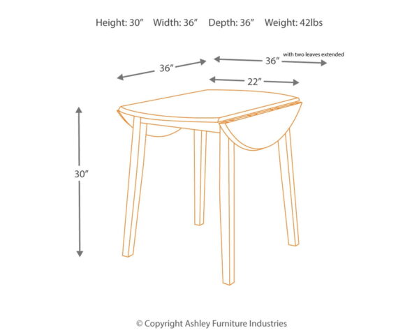Hammis - Dark Brown - Round DRM Drop Leaf Table - Image 2